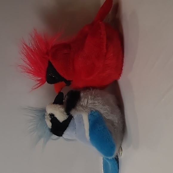 Vintage K&M international plush puppet cardinal and Blue jay bird stuffed toy - Picture 6 of 6